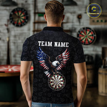 Load image into Gallery viewer, Custom American Eagle Dart Jersey for Men Dartboard Shirt Gift for Dart Players and Teams Polo &amp; 1/4-Zip DHT2
