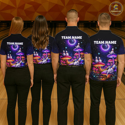 Mystic Bowling Night Garden Custom Bowling Team Shirt for Women Bowling Jersey Polo & Quarter-Zip QZT990