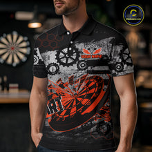 Load image into Gallery viewer, Custom Black &amp; Red Dart Shirt for Team Polo &amp; 1/4-Zip Dart Jersey for Men Dart Outfit Gifts DHT8