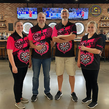 Load image into Gallery viewer, Personalized Pink Dart Shirt for Couples Valentine Dart Jersey for Women Dartboard Shirt for Team DHT9