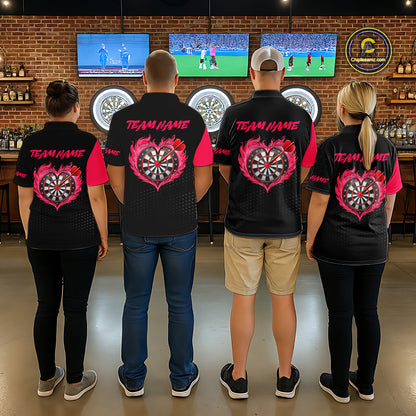 Personalized Pink Dart Shirt for Couples Valentine Dart Jersey for Women Dartboard Shirt for Team DHT9