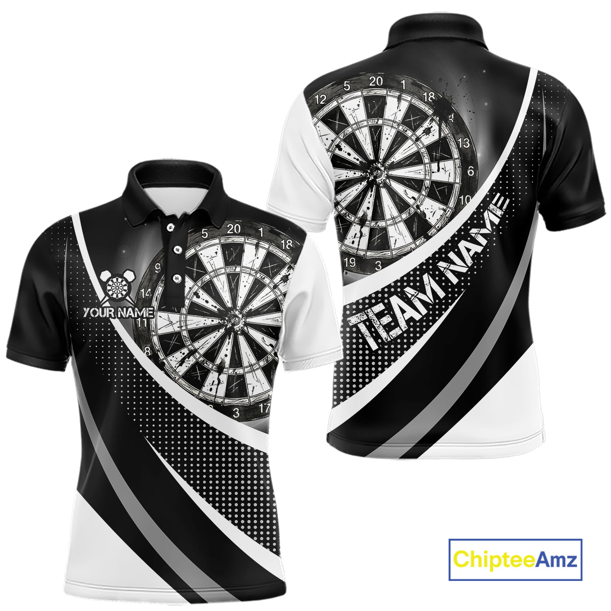Personalized Grey Dart Shirt for Team Dart Jersey for Men Dartboard League Uniform DHT11