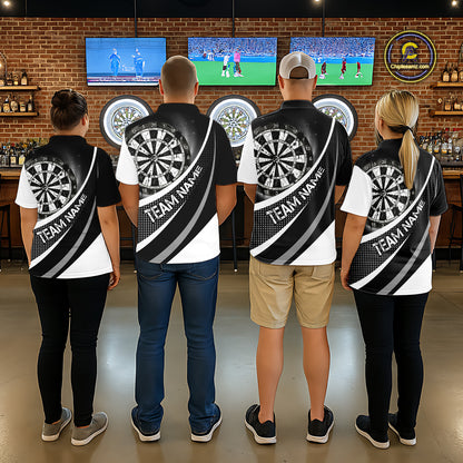 Personalized Grey Dart Shirt for Team Dart Jersey for Men Dartboard League Uniform DHT11