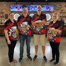 Load image into Gallery viewer, Funny Red Beer Dartboard Team Shirt for Men Custom Dart Jersey Polo &amp; Quarter-Zip Dart Outfit DHT40