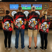 Load image into Gallery viewer, Funny Red Beer Dartboard Team Shirt for Men Custom Dart Jersey Polo &amp; Quarter-Zip Dart Outfit DHT40
