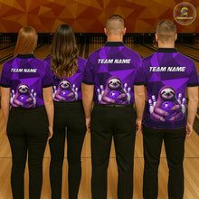 Load image into Gallery viewer, Purple Funny Sloth Bowling Shirt for Men Custom Bowling Jersey Polo &amp; Quarter-Zip Bowling Outfit QZT995