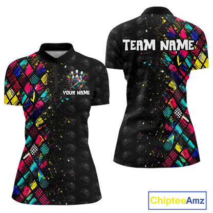 Colorful polo shirts with customizable text on a white background, featuring the brand 'Chiptee Amz'.