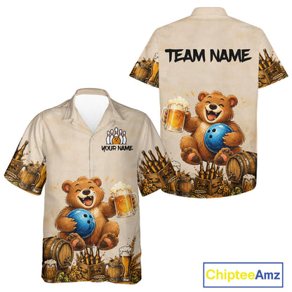 Beige shirt with teddy bear design and 'Team Name' text on a white background