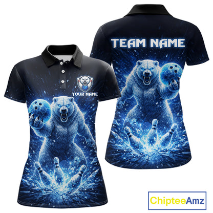 Custom Polar Beer Bowling Team Shirt for Women Ice Bowling Jersey Polo & Quarter-Zip QZT973