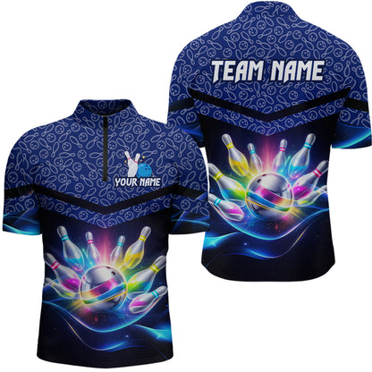 Personalized Bowling Team Shirt for Men  Polo & 1/4 Zip Bowling Jersey League QZT839