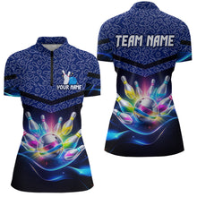 Load image into Gallery viewer, Personalized Bowling Team Shirt for Women  Polo &amp; 1/4 Zip Bowling Jersey League QZT839