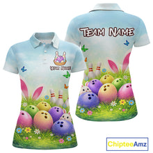 Load image into Gallery viewer, Funny Easter Bowling Shirt Custom Bowling Team Jersey for Women Polo &amp; 1/4 Zip QZT979