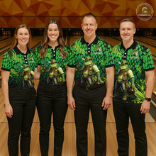 Load image into Gallery viewer, Funny Green Cowboy Alliagator Bowling Shirt for Women Custom Bowling Team Jersey Polo &amp; 1/4-Zip Bowling Outfit QZT1012