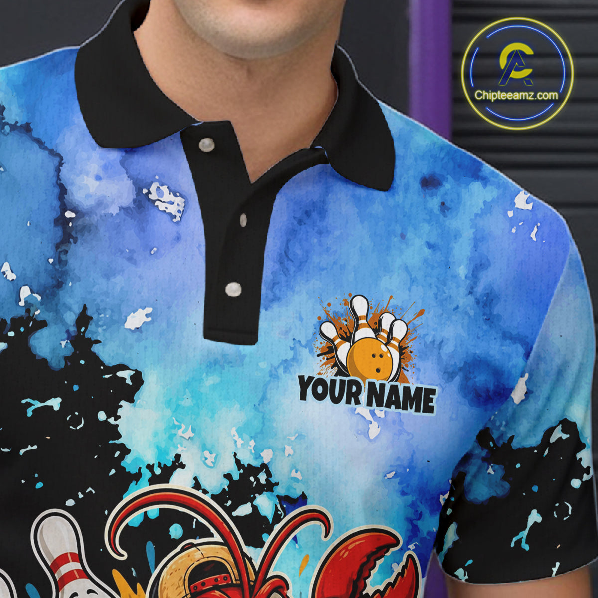 Custom Funny Crawfish Bowling Team Jersey for Men Bowling Shirt Polo & 1/4 Zip QZT1015