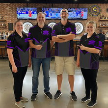 Load image into Gallery viewer, Personalized Purple Dart Team Shirt for Women Custom Dart Jersey Polo &amp; 1/4-Zip Dartboard Outfit DHT16