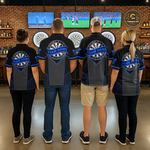 Load image into Gallery viewer, Personalized Blue Dart Team Shirt for Men Custom Dart Jersey Polo &amp; 1/4-Zip Dartboard Outfit DHT16