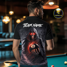 Load image into Gallery viewer, Custom Grim Reaper Billiard Shirts for Men 8 Ball Pool Shirt Polo &amp; Quarter-Zip Billiard Jersey Unisex BHT7