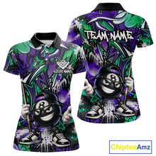 Load image into Gallery viewer, Green and purple polo shirt with cartoon character design and 'Team Name' text, featuring the brand 'Chiptee Amz'.