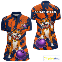 Load image into Gallery viewer, Custom Pitbull Bowling Shirt for Women Bowling Team Jersey Polo &amp; Quarter-Zip QZT1002