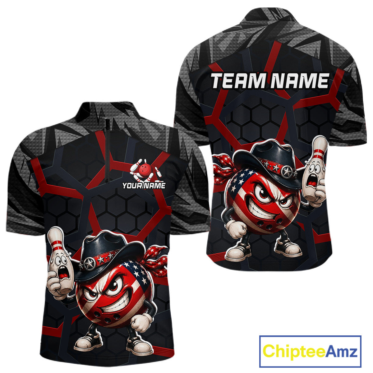 Customizable sports jersey with a cartoon character and space for team name and personalization.
