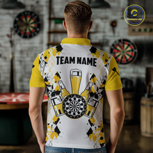 Load image into Gallery viewer, Custom Funny Beer Dart Shirt Argyle Dart Team Jersey for Men Dartboard Polo &amp; Quarter-Zip Shirts DHT14