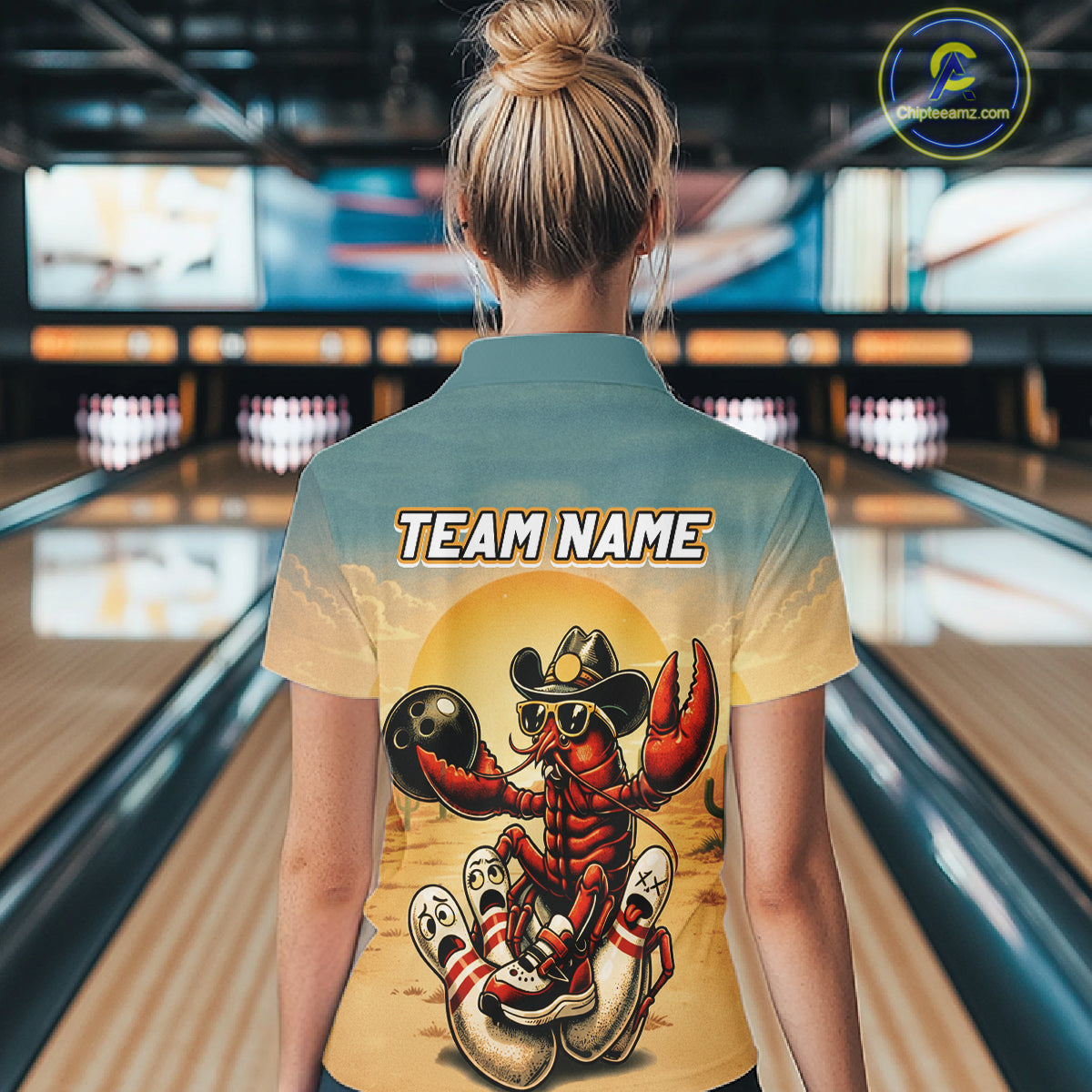 Custom Funny Crawfish Bowling Team Shirt for Women Bowling Jersey League Outfit QZT855