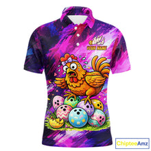 Load image into Gallery viewer, Custom Funny Chicken Bowling Team Shirt for Men Easter Bowling League Jersey Polo &amp; 1/4-Zip QZT939