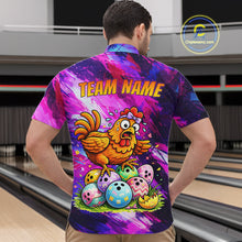 Load image into Gallery viewer, Custom Funny Chicken Bowling Team Shirt for Men Easter Bowling League Jersey Polo &amp; 1/4-Zip QZT939
