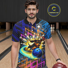 Load image into Gallery viewer, Multicolor Funny Dachshund Bowling Shirt Custom Bowling Team Jersey for Men Polo &amp; Quarter-Zip Bowling Outfit QZT941