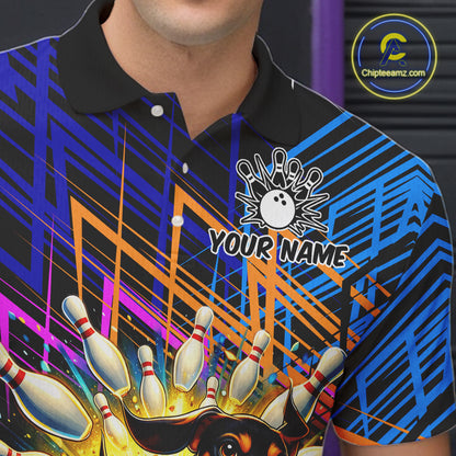 Multicolor Funny Dachshund Bowling Shirt Custom Bowling Team Jersey for Men Polo & Quarter-Zip Bowling Outfit QZT941