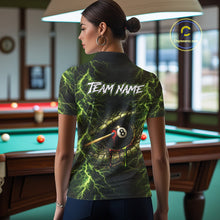 Load image into Gallery viewer, Custom Green Cobra Snake Billiard Jersey for Women 8 Ball Billiard Shirt for Team Polo &amp; 1/4 Zip BHT8