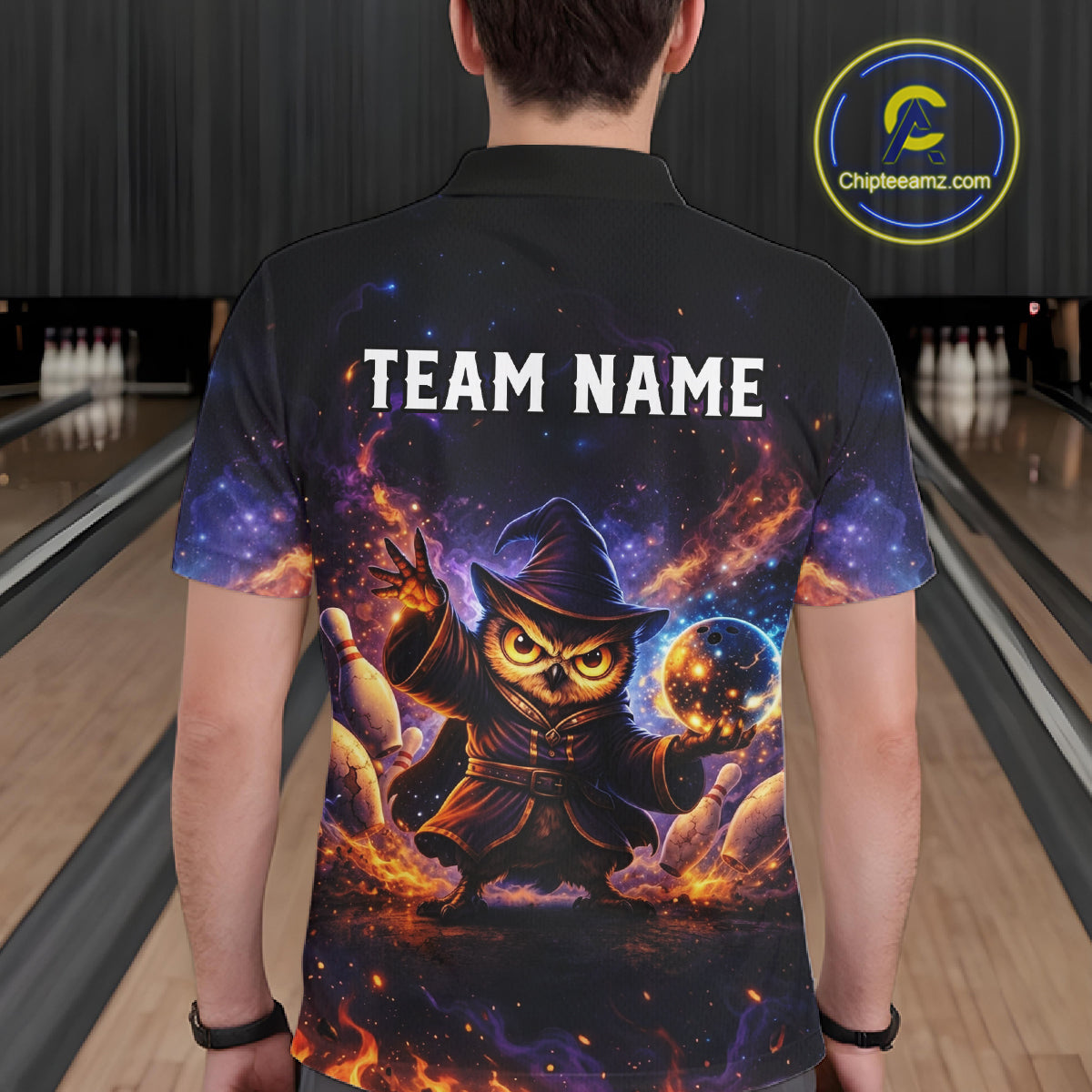 Custom Witch Owl Bowling Team Shirt Funny Bowling League Jersey Outfit for Men QZT864