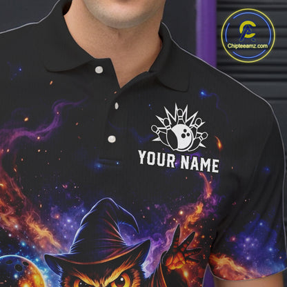 Custom Witch Owl Bowling Team Shirt Funny Bowling League Jersey Outfit for Men QZT864