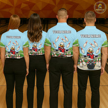 Load image into Gallery viewer, Personalized Funny Duck Bowling Team Shirt for Men Bowling Jersey Performance Polo &amp; 1/4-Zip QZT45