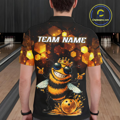 Funny Bee Bowling Shirt for Men Custom Bowling Team Jersey Bowling Outfit Polo & Quarter-Zip QZT952