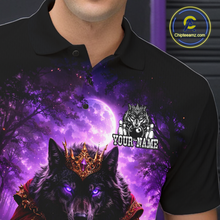 Load image into Gallery viewer, Personalized Night Realm King Wolf Bowling Shirt Crown Bowling Jersey for Men QZT961