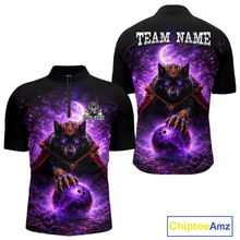 Load image into Gallery viewer, Personalized Night Realm King Wolf Bowling Shirt Crown Bowling Jersey for Men QZT961