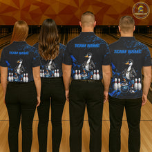 Load image into Gallery viewer, Personalized Blue Funny Goose Bowling Team Shirt for Women Bowling League Jersey Polo &amp; 1/4-Zip QZT877