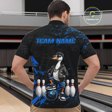 Load image into Gallery viewer, Personalized Blue Funny Goose Bowling Team Shirt for Men Bowling League Jersey Polo &amp; 1/4-Zip QZT877