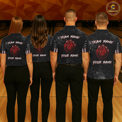 Custom American Flag Bowling Shirt Tiger Bowling Jersey League Polo & 1/4 Zip Bowling for Women QZT835