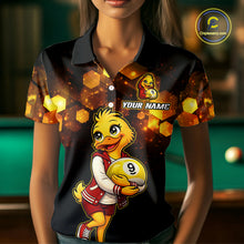Load image into Gallery viewer, Custom Black &amp; Gold Funny Duck Billiard Shirt for Women Billiard Jersey League 9 Ball Pool for Couples BHT14