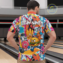 Load image into Gallery viewer, Custom Graffiti Funny Fast Food Bowling Shirt Bowling Team Jersey for Men Bowling Outfit QZT798