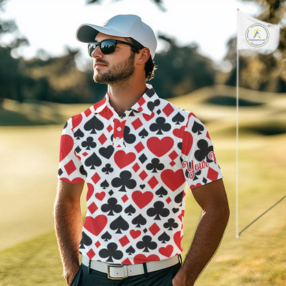 Poker Mens Golf Polo Shirt Custom Name Funny Golf Top For Team, Golfer Gift For Men NHN0189