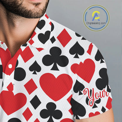Poker Mens Golf Polo Shirt Custom Name Funny Golf Top For Team, Golfer Gift For Men NHN0189
