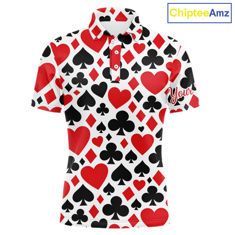 Poker Mens Golf Polo Shirt Custom Name Funny Golf Top For Team, Golfer Gift For Men NHN0189