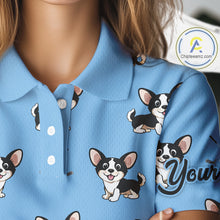 Load image into Gallery viewer, Womens Golf Polo Shirt Custom Funny Chihuahua Pattern Team Ladies Golf Tops, Dog Lover Gift NHN0211