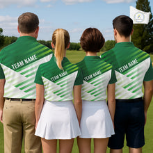 Load image into Gallery viewer, Green And White Womens Golf Polo Shirt Custom Name Golf Shirts For Team Personalized Golf Gifts NHN0097