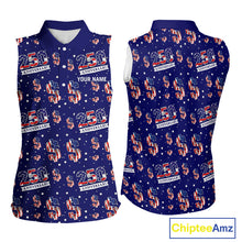 Load image into Gallery viewer, USA 250th Anniversary Womens Sleeveless Golf Polo Shirt Custom Patriotic American Flag Team Golf Top NHN0235