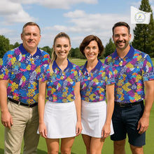 Load image into Gallery viewer, Colorful Paisley Pattern Womens Golf Polo Shirts Custom Tropical Golf Attire For Ladies, Golfer Gift NHN0147