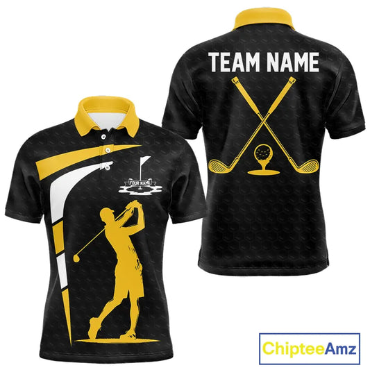 Black And Yellow Golf Ball Mens Golf Polo Shirts Custom Golf Outfits Men Golf Gifts For Men NHN0042
